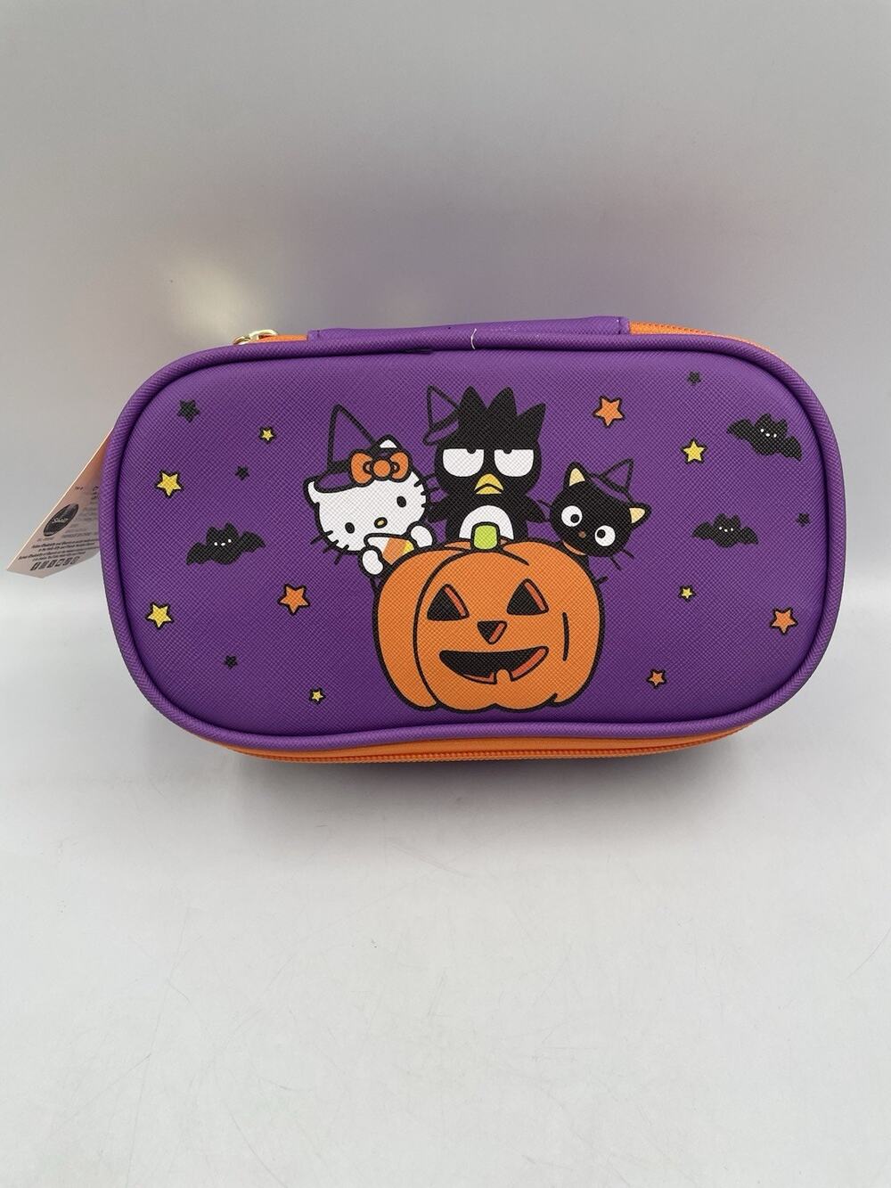 Sanrio Hello Kitty Friends Halloween Pencil Pouch Purple Pumpkin Badtz-Maru